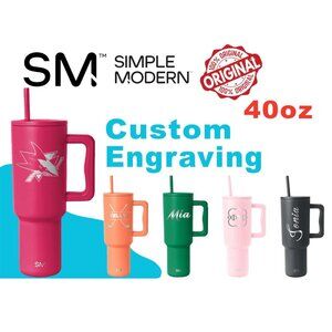 Personalized 40oz Simple Modern Tumbler: Laser Engraved Stainless Steel Travel